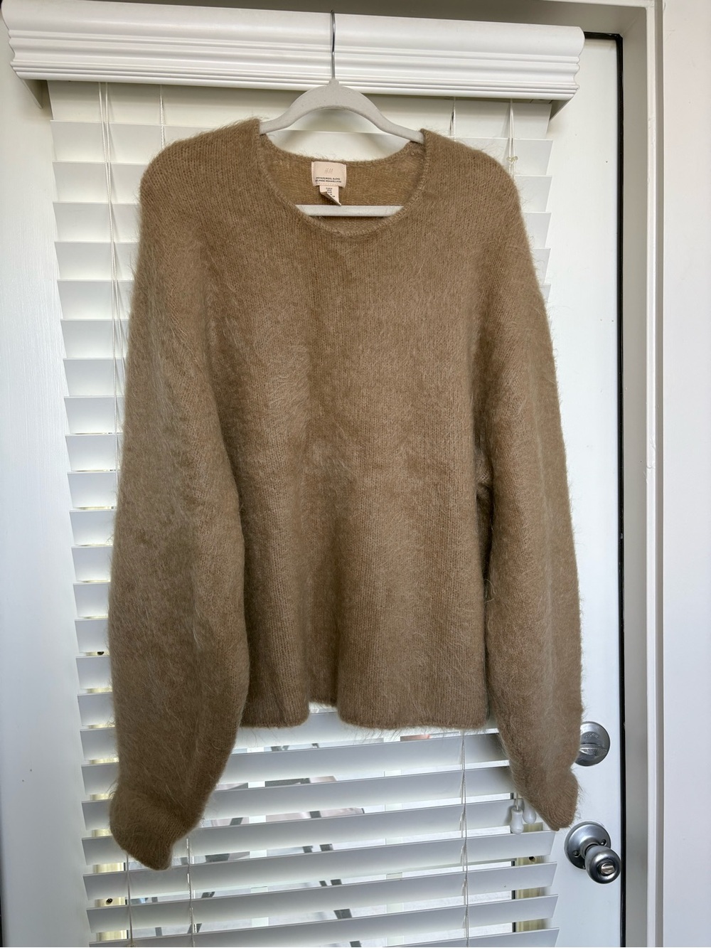 H&M premium mohair and wool sweater in tan